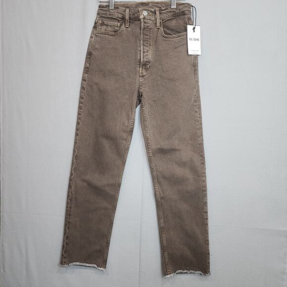 Re/Done 70s High Rise Short Jeans Washed Chocolate Sz 25 NWT - Picture 2 of 7